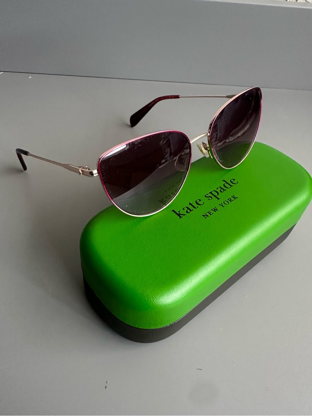 kate spade Pink Gradient Cat-Eye Sunglasses with Gold Frame